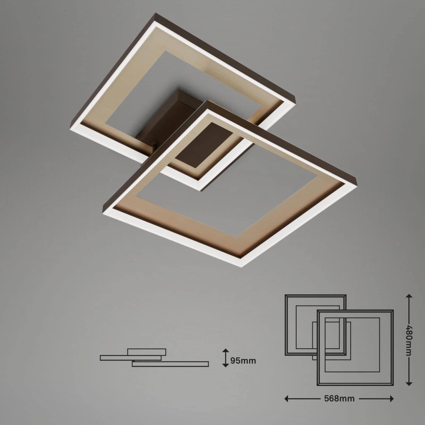 Briloner 3567-017 - Dimeriuojamas LED lubinis šviestuvas LED/25W/230V 3000-6500K 56,8x48cm + su nuotoliniu pulteliu