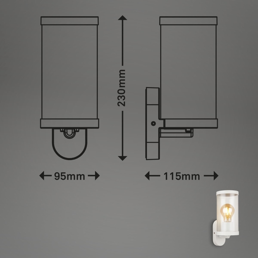 Briloner 3600-016 - Lauko sieninis šviestuvas KAIRO 1xE27/12W/230V IP44 balta