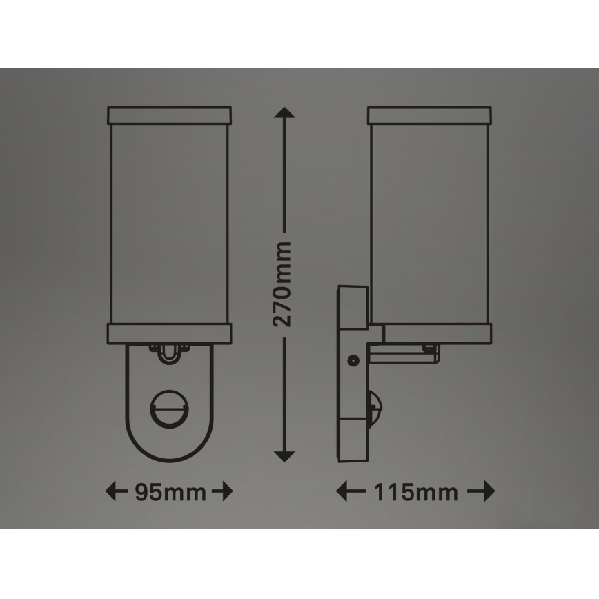 Briloner 3628-016 - Lauko sieninis šviestuvas su jutikliu KAIRO 1xE27/12W/230V IP44 balta