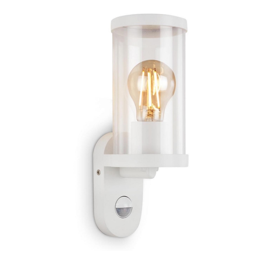 Briloner 3628-016 - Lauko sieninis šviestuvas su jutikliu KAIRO 1xE27/12W/230V IP44 balta