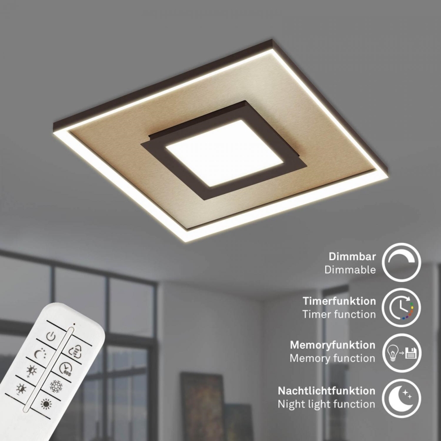 Briloner 3641-017 - LED Pritemdomas lubinis šviestuvas FRAME LED/30W/230V 2700-6500K auksas + nuotolinio valdymo pultas