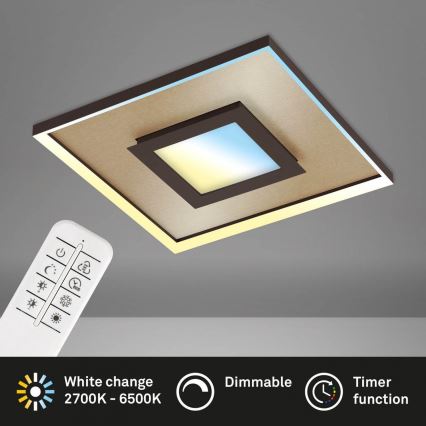 Briloner 3641-017 - LED Pritemdomas lubinis šviestuvas FRAME LED/30W/230V 2700-6500K auksas + nuotolinio valdymo pultas