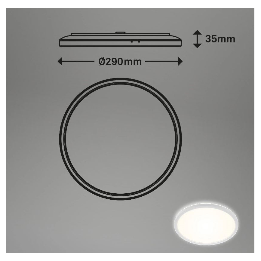 Briloner 3642-416 - LED lubinis vonios šviestuvas SLIM LED/19W/230V IP44 balta