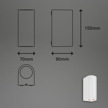 Briloner 3648-026 - LED sieninis lauko šviestuvas UP&DOWN 2xGU10/4,7W/230V IP44