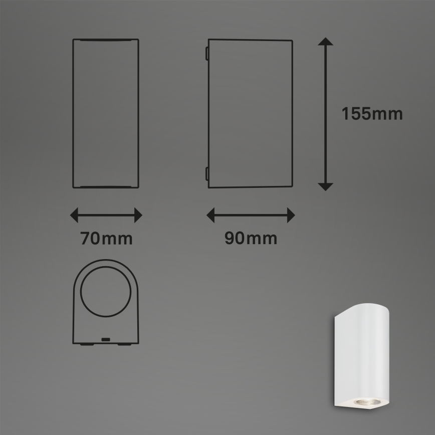 Briloner 3648-026 - LED sieninis lauko šviestuvas UP&DOWN 2xGU10/4,7W/230V IP44