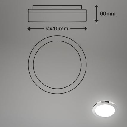 Briloner 3673-018 - LED lubinis vonios šviestuvas SPLASH LED/28W/230V diametras 41 cm