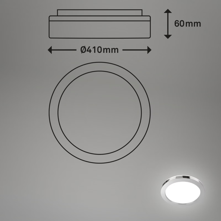 Briloner 3673-018 - LED lubinis vonios šviestuvas SPLASH LED/28W/230V diametras 41 cm