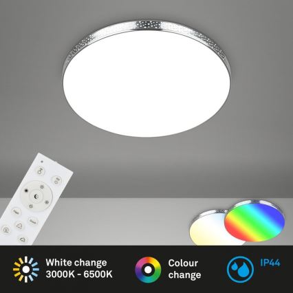 Briloner 3679-018 - LED RGB Pritemdomas sieninis vonios šviestuvas MAGA LED/18,5W/230V 3000-6500K diametras 35,5 cm + nuotolinio valdymo pultas