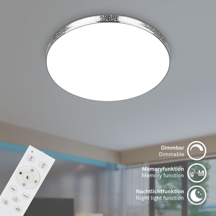 Briloner 3679-018 - LED RGB Pritemdomas sieninis vonios šviestuvas MAGA LED/18,5W/230V 3000-6500K diametras 35,5 cm + nuotolinio valdymo pultas
