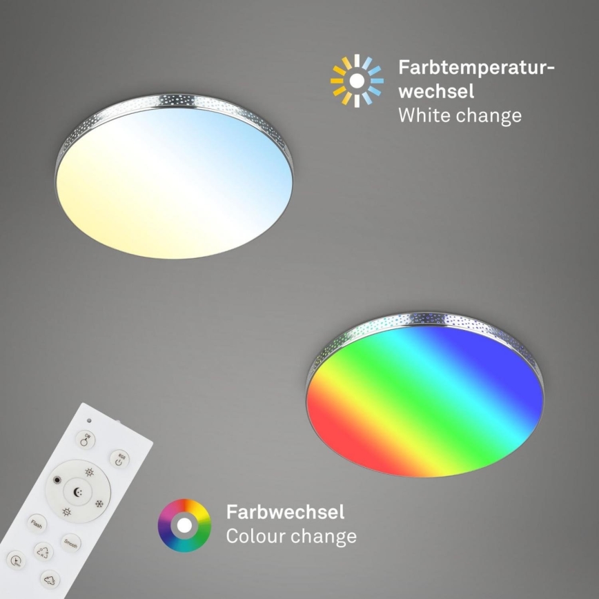 Briloner 3679-018 - LED RGB Pritemdomas sieninis vonios šviestuvas MAGA LED/18,5W/230V 3000-6500K diametras 35,5 cm + nuotolinio valdymo pultas