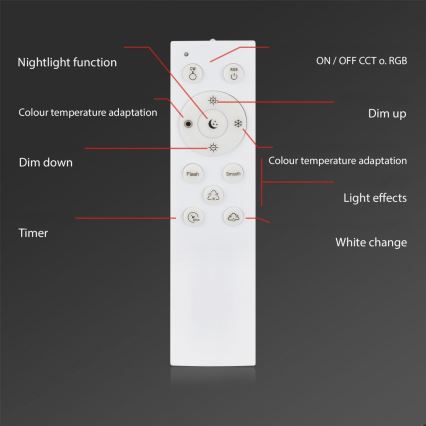 Briloner 3679-018 - LED RGB Pritemdomas sieninis vonios šviestuvas MAGA LED/18,5W/230V 3000-6500K diametras 35,5 cm + nuotolinio valdymo pultas