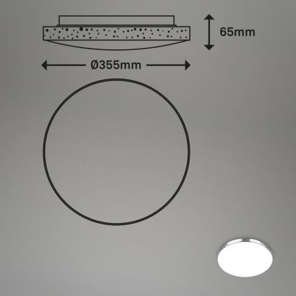 Briloner 3679-018 - LED RGB Pritemdomas sieninis vonios šviestuvas MAGA LED/18,5W/230V 3000-6500K diametras 35,5 cm + nuotolinio valdymo pultas