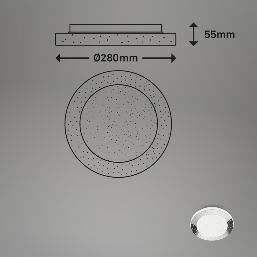 Briloner 3693-018 - LED lubinis vonios šviestuvas LED/15W/230V IP44 4000K diametras 28 cm