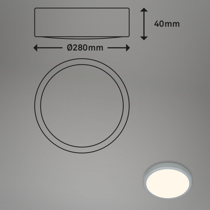 Briloner 3700-014 - LED lubinis šviestuvas RUNA LED/16W/230V 3000K diametras 28 cm sidabras