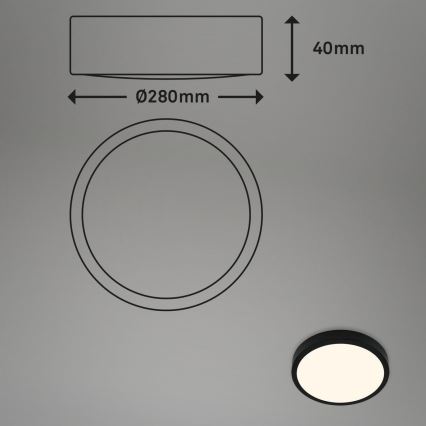 Briloner 3700-015 - LED lubinis šviestuvas RUNA LED/16W/230V 3000K diametras 28 cm juoda
