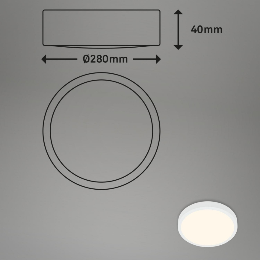 Briloner 3700-016 - LED lubinis šviestuvas RUNA LED/16W/230V 3000K diametras 28 cm balta