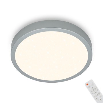 Briloner 3701-014 - LED Pritemdomas lubinis šviestuvas RUNA LED/18W/230V 2700-6500K sidabras + nuotolinio valdymo pultas