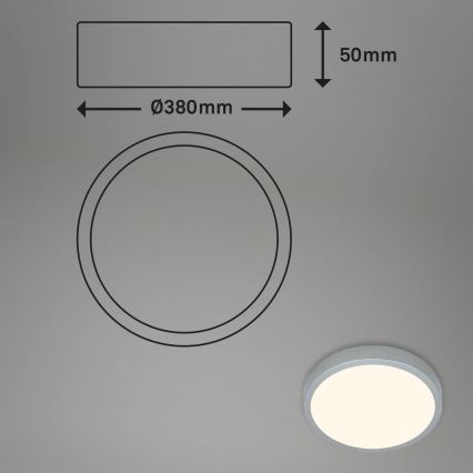 Briloner 3703-014 - LED lubinis šviestuvas RUNA LED/24W/230V 3000K diametras 38 cm sidabras