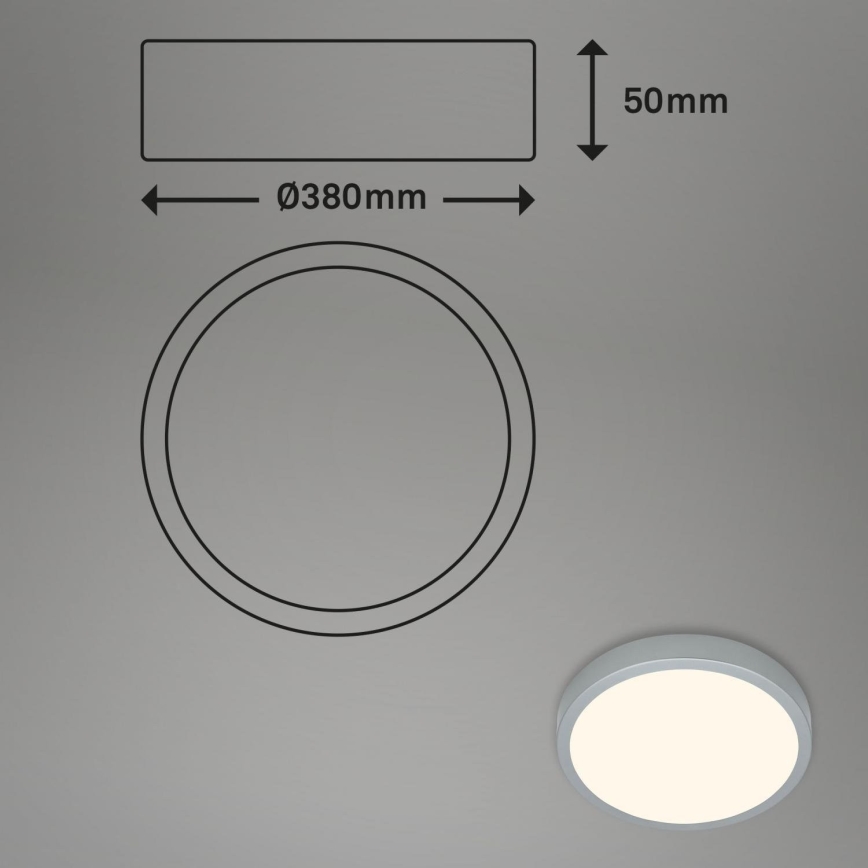 Briloner 3703-014 - LED lubinis šviestuvas RUNA LED/24W/230V 3000K diametras 38 cm sidabras