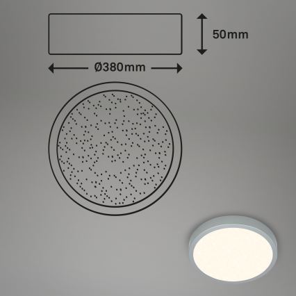 Briloner 3704-014-LED Pritemdomas lubinis šviestuvas RUNA LED/22W/230V 2700-6500K sidabras + nuotolinio valdymo pultas