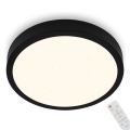 Briloner 3704-015 - LED Pritemdomas lubinis šviestuvas RUNA LED/22W/230V 2700-6500K juoda + nuotolinio valdymo pultas