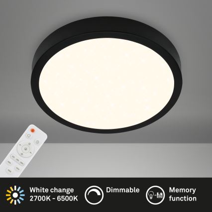 Briloner 3704-015 - LED Pritemdomas lubinis šviestuvas RUNA LED/22W/230V 2700-6500K juoda + nuotolinio valdymo pultas