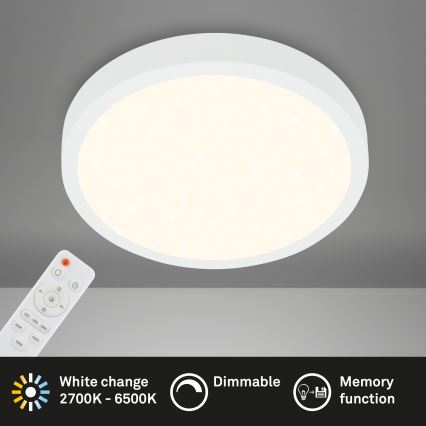 Briloner 3704-016 - LED Pritemdomas lubinis šviestuvas RUNA LED/22W/230V 2700-6500K balta + nuotolinio valdymo pultas