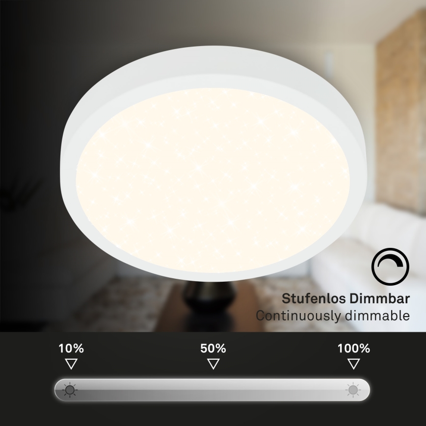 Briloner 3704-016 - LED Pritemdomas lubinis šviestuvas RUNA LED/22W/230V 2700-6500K balta + nuotolinio valdymo pultas