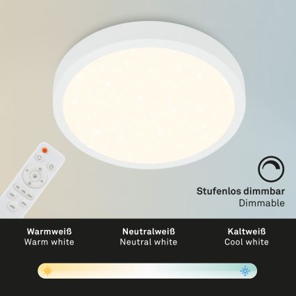 Briloner 3704-016 - LED Pritemdomas lubinis šviestuvas RUNA LED/22W/230V 2700-6500K balta + nuotolinio valdymo pultas