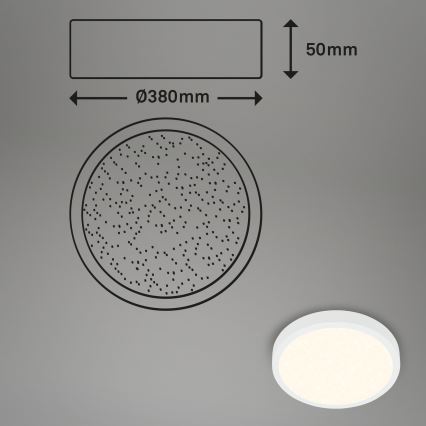 Briloner 3704-016 - LED Pritemdomas lubinis šviestuvas RUNA LED/22W/230V 2700-6500K balta + nuotolinio valdymo pultas