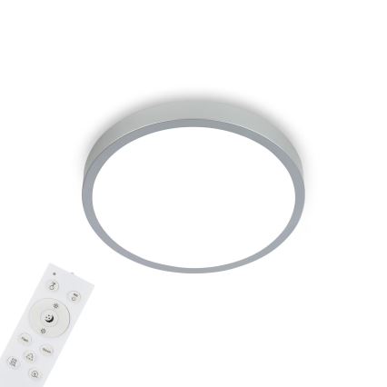 Briloner 3709-014 - LED RGBW Reguliuojamas lubinis šviestuvas LED/22W/230V 4000K diametras 38 cm sidabras + nuotolinio valdymo pultas