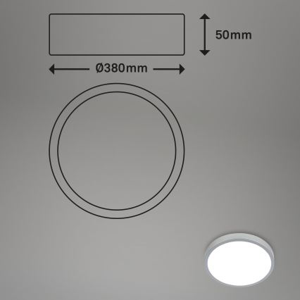 Briloner 3709-014 - LED RGBW Reguliuojamas lubinis šviestuvas LED/22W/230V 4000K diametras 38 cm sidabras + nuotolinio valdymo pultas