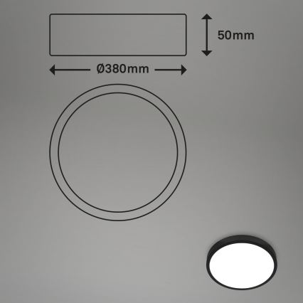 Briloner 3709-015 - LED RGBW Reguliuojamas lubinis šviestuvas LED/22W/230V 4000K diametras 38 cm juoda + nuotolinio valdymo pultas