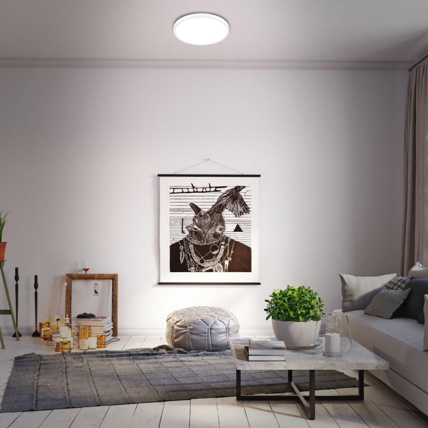 Briloner 3709-016 - LED RGBW Reguliuojamas lubinis šviestuvas LED/22W/230V 4000K diametras 38 cm balta + nuotolinio valdymo pultas