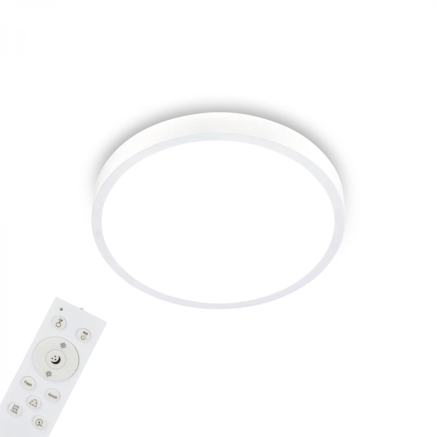 Briloner 3709-016 - LED RGBW Reguliuojamas lubinis šviestuvas LED/22W/230V 4000K diametras 38 cm balta + nuotolinio valdymo pultas