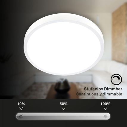 Briloner 3709-016 - LED RGBW Reguliuojamas lubinis šviestuvas LED/22W/230V 4000K diametras 38 cm balta + nuotolinio valdymo pultas