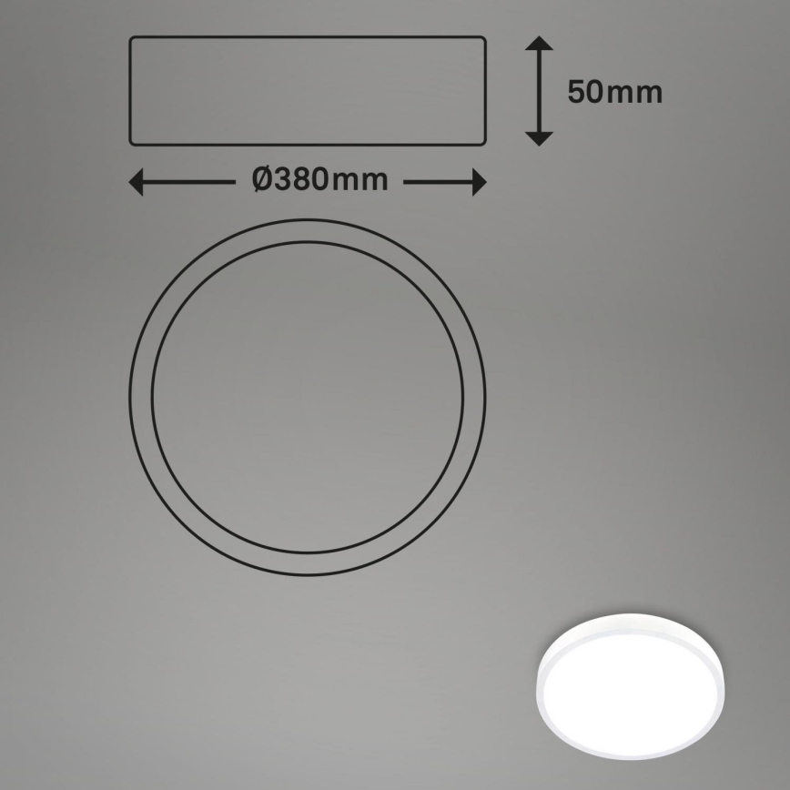 Briloner 3709-016 - LED RGBW Reguliuojamas lubinis šviestuvas LED/22W/230V 4000K diametras 38 cm balta + nuotolinio valdymo pultas