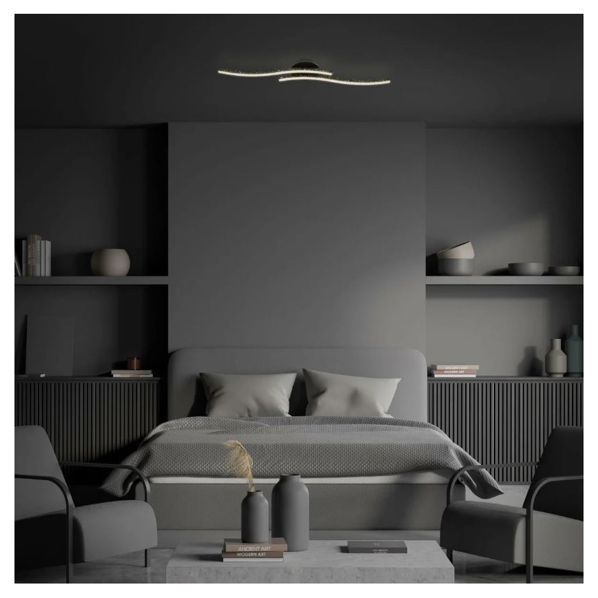 Briloner 3718-025 - LED Ant pagrindo montuojamas sietynas REY 2xLED/6W/230V juoda