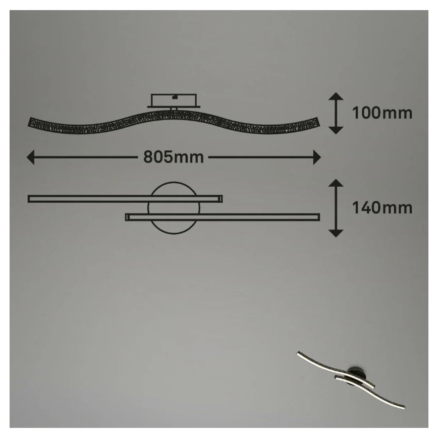 Briloner 3718-025 - LED Ant pagrindo montuojamas sietynas REY 2xLED/6W/230V juoda