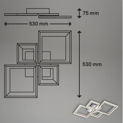 Briloner 3727-019 - LED Pritemdomas lubinis šviestuvas FRAME LED/38W/230V