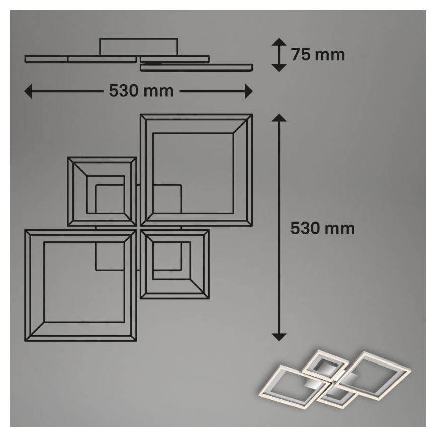 Briloner 3727-019 - LED Pritemdomas lubinis šviestuvas FRAME LED/38W/230V
