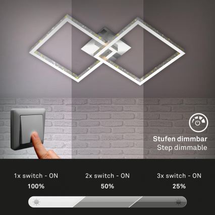 Briloner 3751-019 - LED Pritemdomas lubinis šviestuvas FRAME LED/20W/230V blizgus chromas