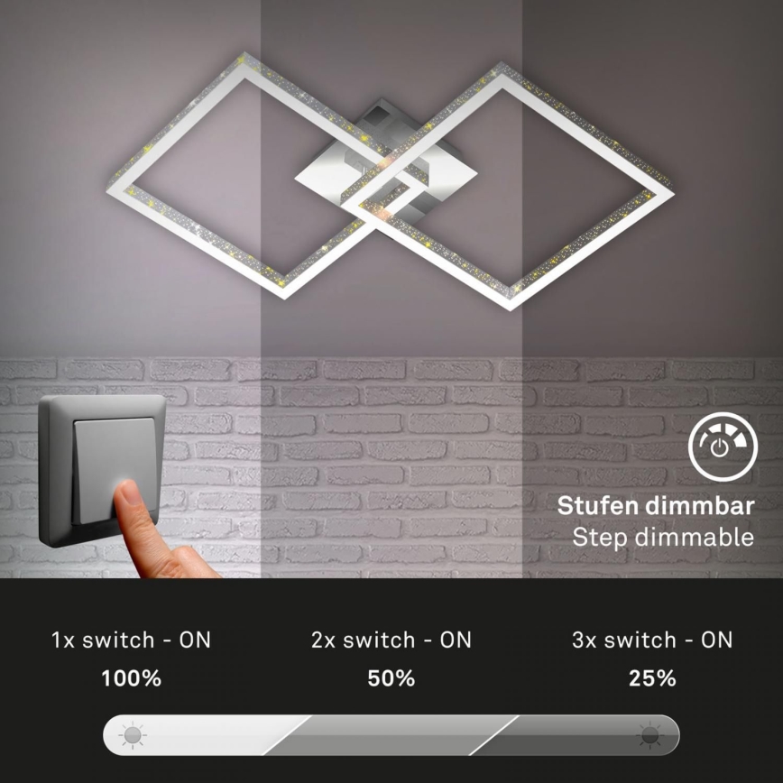 Briloner 3751-019 - LED Pritemdomas lubinis šviestuvas FRAME LED/20W/230V blizgus chromas