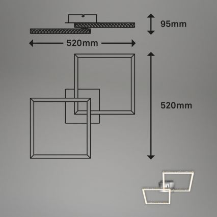 Briloner 3751-019 - LED Pritemdomas lubinis šviestuvas FRAME LED/20W/230V blizgus chromas