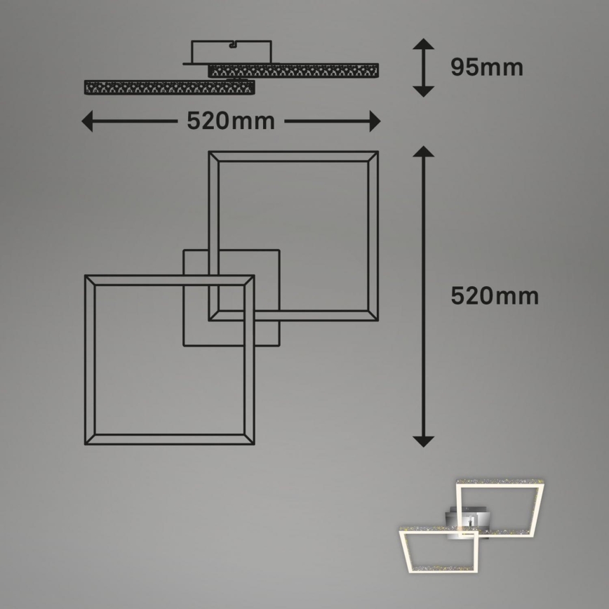 Briloner 3751-019 - LED Pritemdomas lubinis šviestuvas FRAME LED/20W/230V blizgus chromas