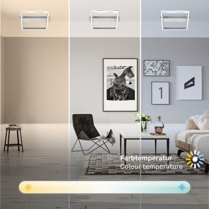 Briloner 3760-019 - Reguliuojamas lubinis LED šviestuvas FRAME LED/23W/230V 2700-6500K 42x36 cm + nuotolinis valdymas