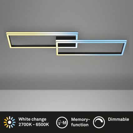 Briloner 3761015 - Dimeriuojamas LED lubų šviestuvas LED/45W/230V 2700-6500K juodas + nuotolinis valdymas