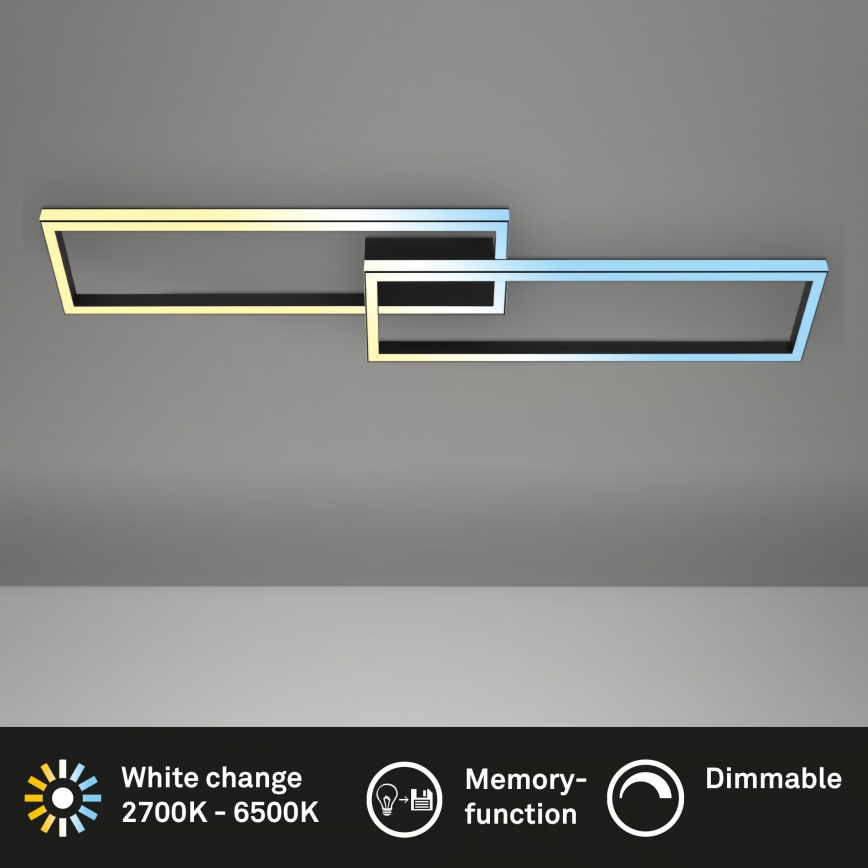 Briloner 3761015 - Dimeriuojamas LED lubų šviestuvas LED/45W/230V 2700-6500K juodas + nuotolinis valdymas