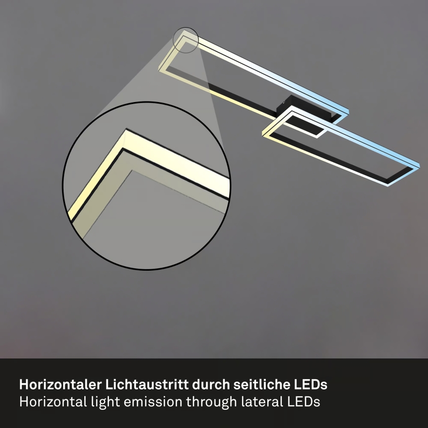 Briloner 3761015 - Dimeriuojamas LED lubų šviestuvas LED/45W/230V 2700-6500K juodas + nuotolinis valdymas