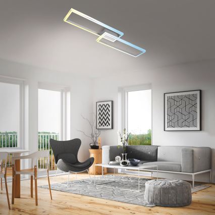 Briloner 3761019 - reguliuojamas LED lubinis šviestuvas LED/45W/230V 2700-6500K matinis chromas + nuotolinis valdymas